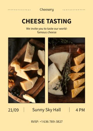 Cheese Tasting Ad Collage Invitation Design Template