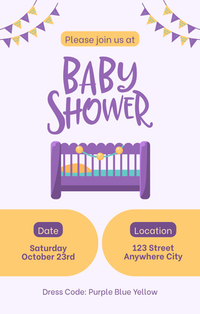 Welcome to the Baby Shower Gathering Invitation 4.6x7.2in Design Template
