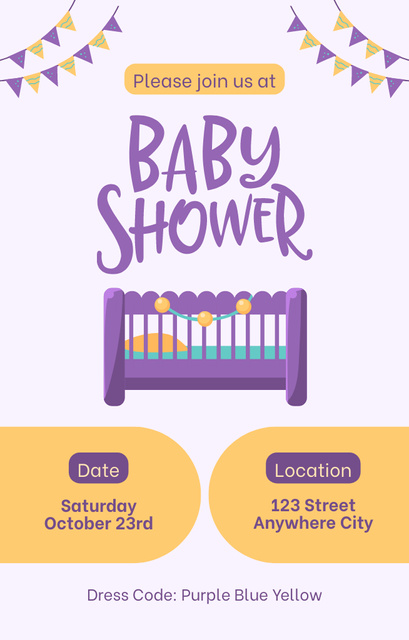 Ontwerpsjabloon van Invitation 4.6x7.2in van Welcome to the Baby Shower Gathering