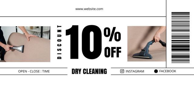 Dry Cleaning Services Offer with Discount Coupon Din Large Design Template