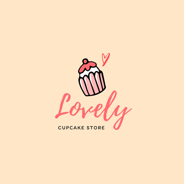 Lovely Cupcake store logo Logo Design Template