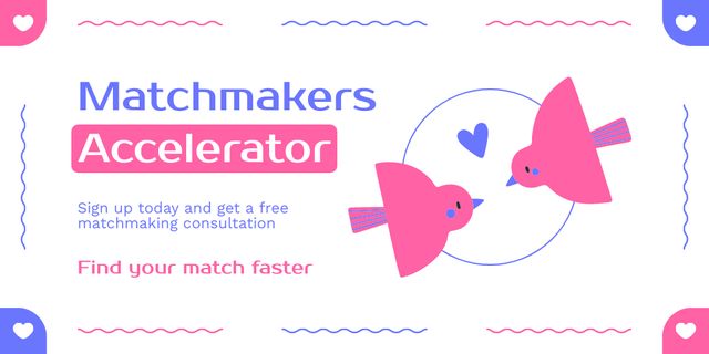Designvorlage Find Your Match Faster with Us für Twitter