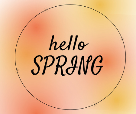 Congratulations on Coming of Spring on Gradient Background Facebook – шаблон для дизайна