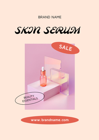 Skincare Ad with Serum Poster Design Template