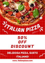 Appetizing Italian Pizza With Discount Offer