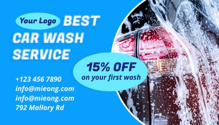 Offer of Best Car Wash Service Business Card US Design Template