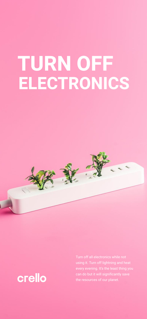Energy Conservation Concept with Plants Growing in Socket Snapchat Moment Filter Modelo de Design