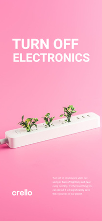 Energy Conservation Concept with Plants Growing in Socket Snapchat Moment Filter – шаблон для дизайна