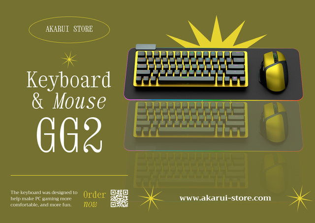 Order Mouse and Keyboard for Gaming Poster B2 Horizontal tervezősablon