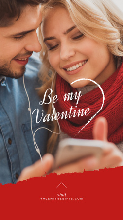 Ontwerpsjabloon van Instagram Story van Dromerig Soulmates luisterlied op Valentijnsdag