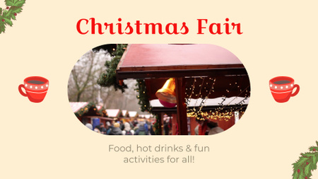 Christmas Holiday Fair Event Announcement with Cozy Street Full HD video Design Template