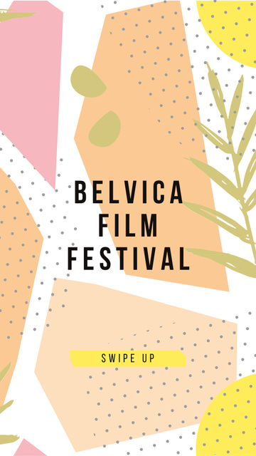 Film Festival Announcement with Pastel Figures Instagram Story Šablona návrhu