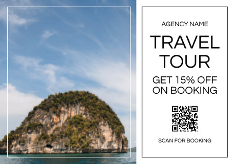 Tour Booking Discount Offer with Seascape Card Design Template