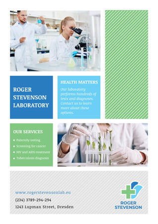Laboratory services advertisement Poster Design Template