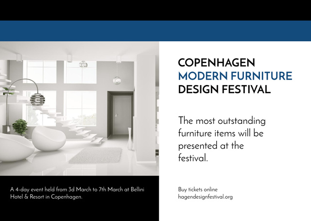 Template di design Modern Interior Festival Announcement Flyer A6 Horizontal