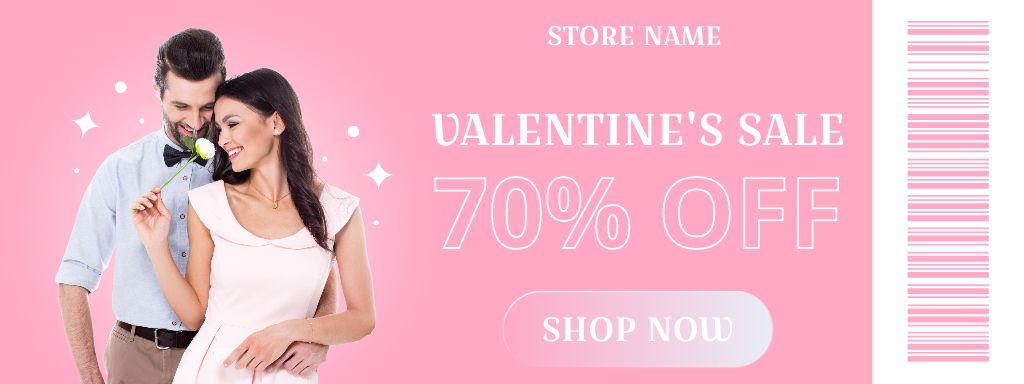 Stylish Clothes For Valentine's Day Discount Voucher Coupon Design Template