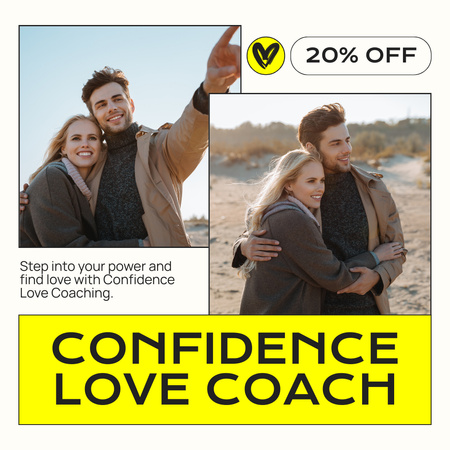 Designvorlage Rabatt auf Confident Love Coach Services für Instagram