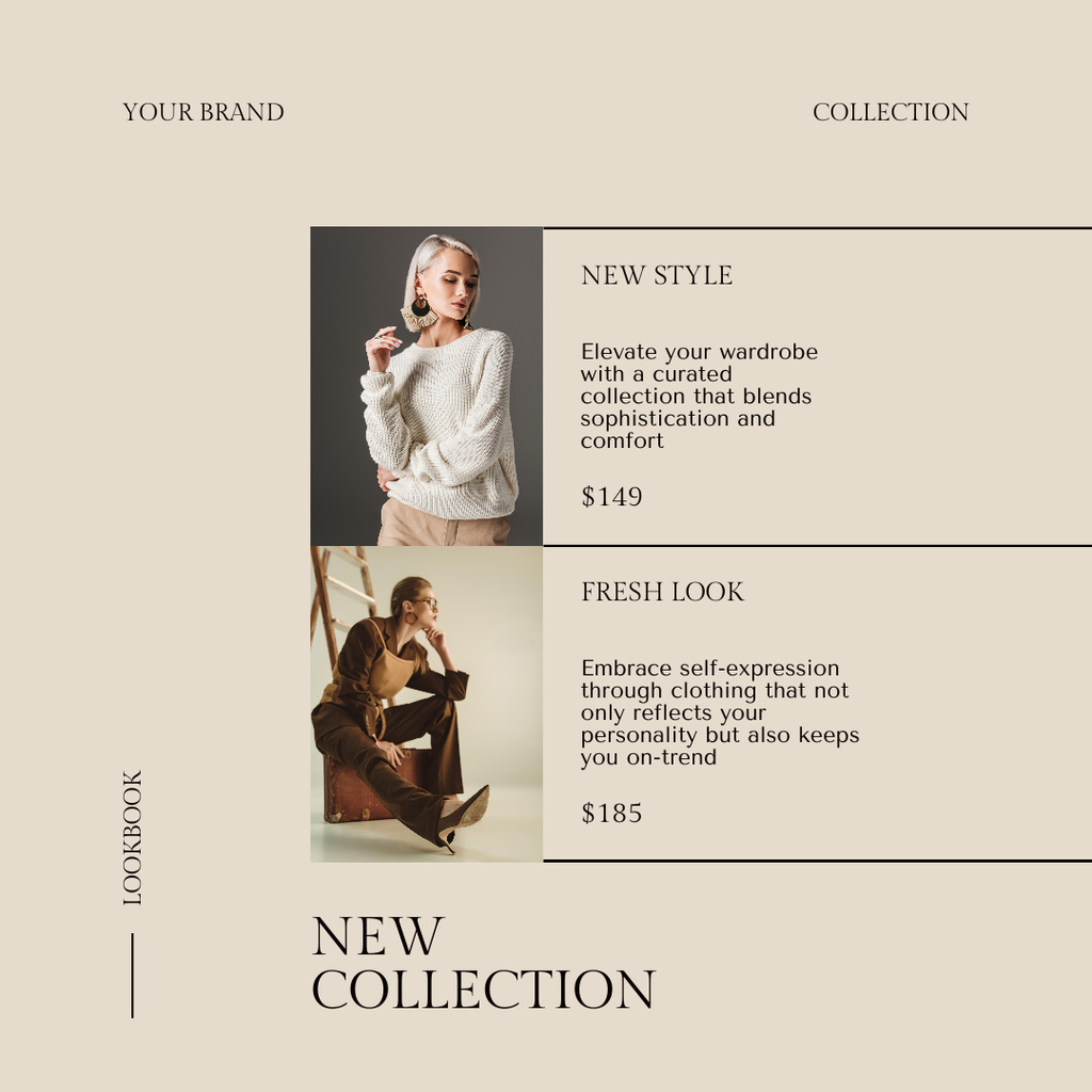 New Collection Lookbook Instagram Design Template
