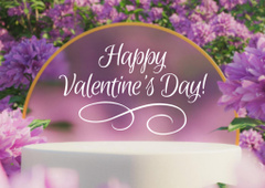 Valentine's Day Greeting with Purple Flowers