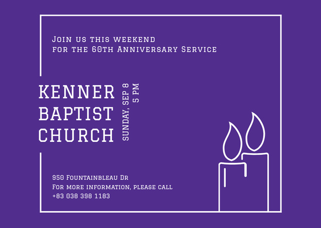 Baptist Church Ad with Candles Card – шаблон для дизайну