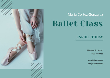 Ballerina Legs in Pointe Shoes Flyer 5x7in Horizontal Design Template