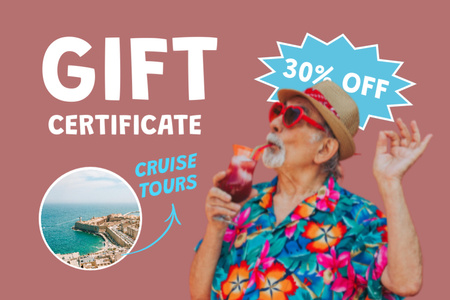 Cruise Trip Ad Gift Certificate Šablona návrhu