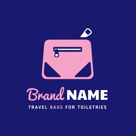 Convenient Travel Bags For Toiletries Offer Animated Logo Design Template