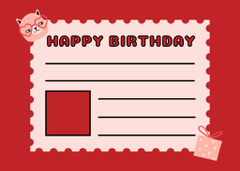 Cheerful Birthday Greetings in Red Color