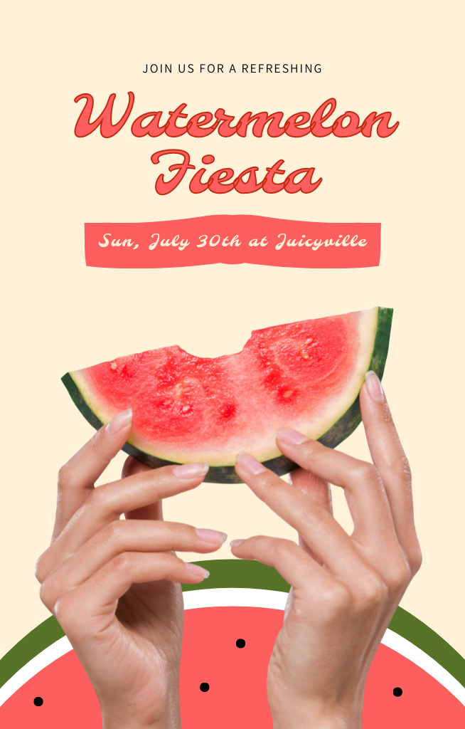 Watermelon Fiesta Announcement Invitation 4.6x7.2inデザインテンプレート