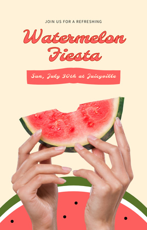 Watermelon Fiesta Announcement Invitation 4.6x7.2in Design Template