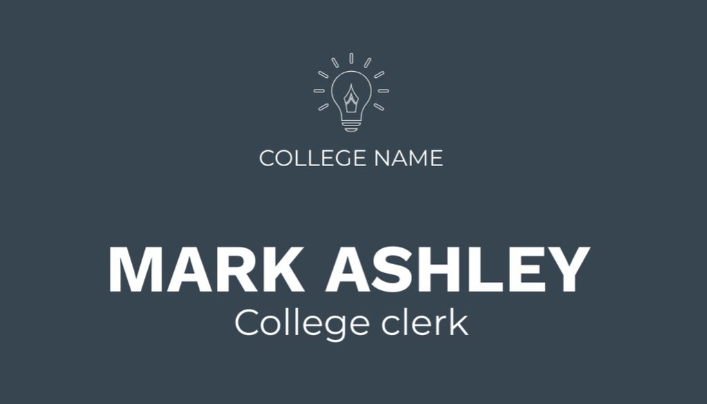Clerk's College Service Offering Business Card US – шаблон для дизайну
