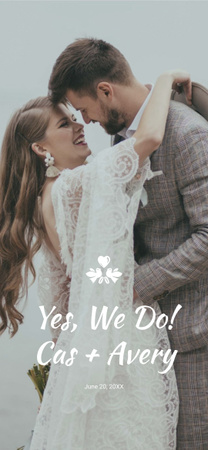 Wedding Announcement with Couple in Boho Style Hugging Snapchat Geofilter Design Template