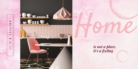 モダンなキッチンのある家についての心に強く訴える引用 Imageデザインテンプレート