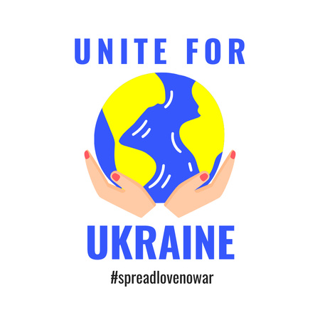Plantilla de diseño de Unidos por Ucrania Instagram 