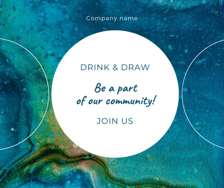 Drink and draw artists' community Facebook Design Template