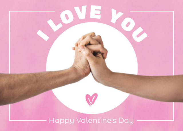 Ontwerpsjabloon van Postcard 5x7in van Be Together in Valentine's Day