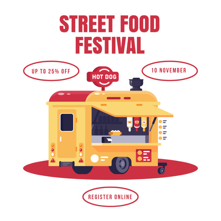 Street Food Festival Ad Instagram Šablona návrhu