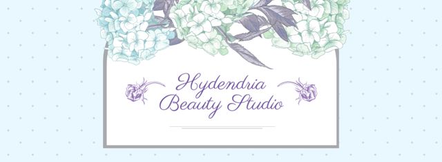 Beauty Studio Ad on Floral pattern Facebook cover Design Template