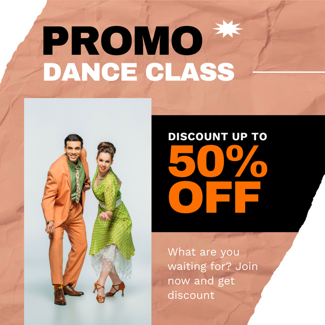 Special Promo of Dance Classes with Discount Instagramデザインテンプレート