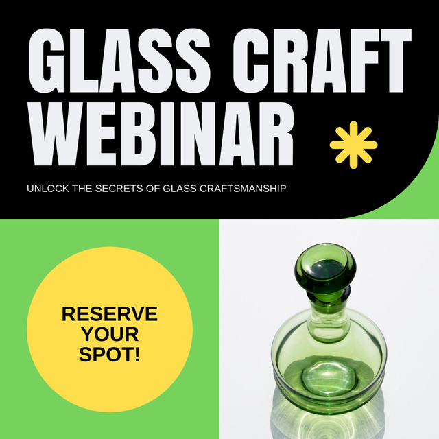 Ontwerpsjabloon van Instagram van Colored Glass Craft Webinar With Reservation