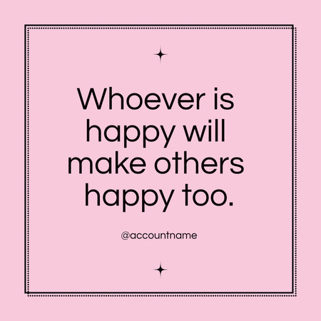 Designvorlage Weises Zitat über Glück für Instagram