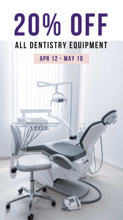 Dentistry Equipment Sale with Dentist Office Instagram Story Design Template