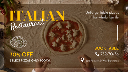 Modèle de visuel Pizza originale avec offre de réduction au restaurant - Full HD video
