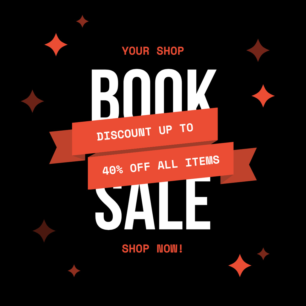 Phenomenal Book Sale with Discounts Instagramデザインテンプレート