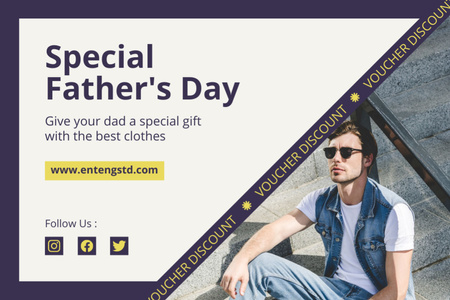 Gift Card for Purchase of Clothes Father's Day Gift Certificate Šablona návrhu