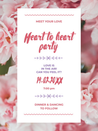 Plantilla de diseño de Party Invitation Purple Flowers Poster US 