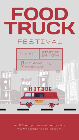 Street Food Festival Announcement with Truck Instagram Story Design Template