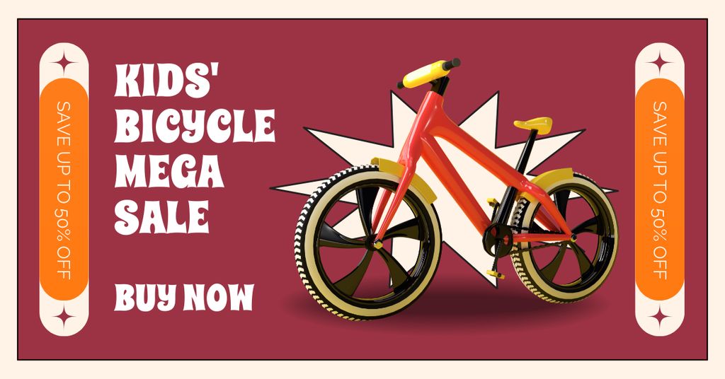 Designvorlage Mega Promo of Kids' Bicycles für Facebook AD