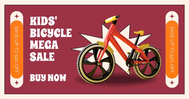 Modèle de visuel Mega Promo of Kids' Bicycles - Facebook AD