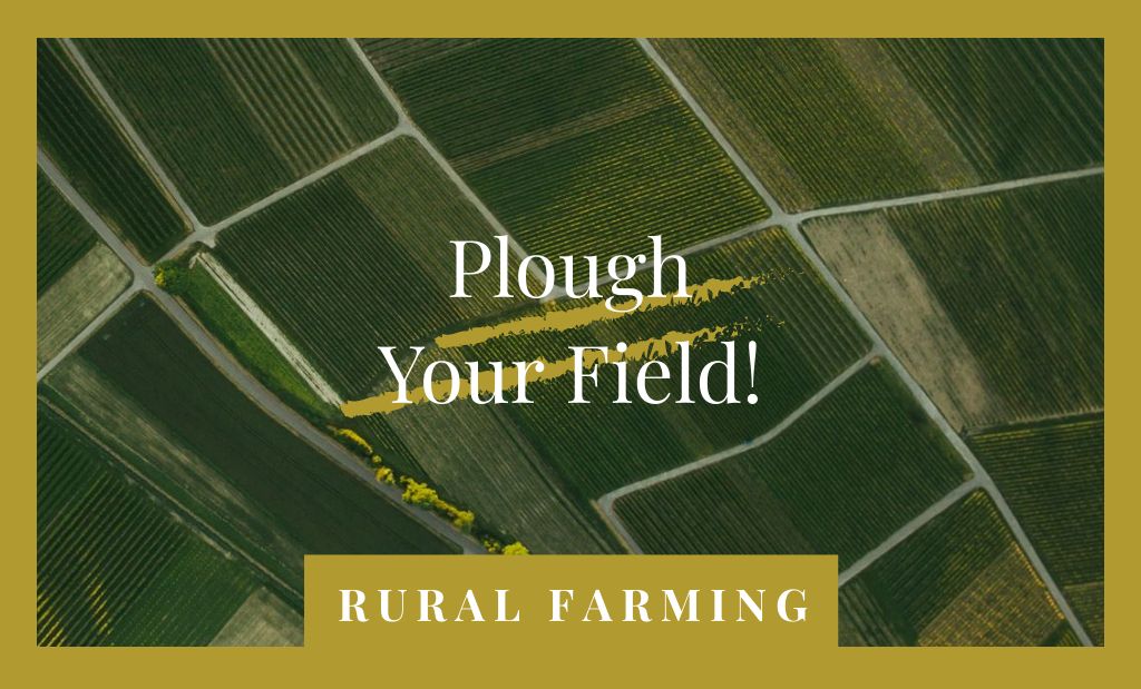 Farmland Advertisement Showing Fields Business Card 91x55mm – шаблон для дизайна
